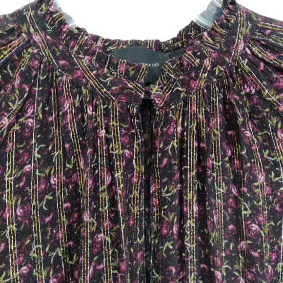 Birgitte Herskind Adeline Dress Size 8 Purple Floral Metallic Threading Accent - Picture 3 of 11